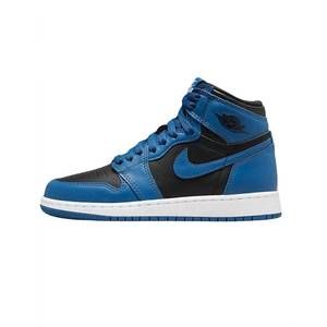 NEW NIKE kids unisex air jordan 1 retro high sneaker in black/dark marina blue/w